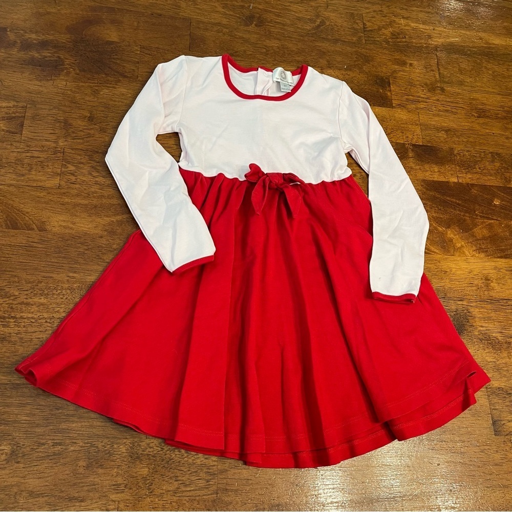 The Proper Peony Vibrant Red Pink Kids Dress Pima cotton size 5